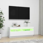 vidaXL Meuble TV avec lumières LED Blanc 100x35x40 cm