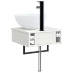 vidaXL Basin de lavage mural Blanc 40 x 41 x 40 5 cm Bois d'ingénierie