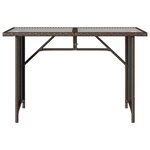 vidaXL Table de jardin avec dessus en verre marron 110x68x70 cm rotin