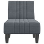 vidaXL Chaise longue gris foncé velours