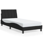 vidaXL Cadre de lit avec LED sans matelas noir 80x200 cm velours