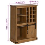 vidaXL Armoire à vin HALDEN avec casiers à vin porte coulissante pin
