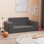 vidaXL Canapé pour enfants à 2 places Anthracite Peluche douce
