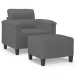 vidaXL Fauteuil avec repose-pied Gris foncé 60 cm Tissu microfibre