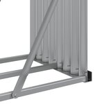 vidaXL Porte-bûches gris clair 180x45x100 cm acier galvanisé