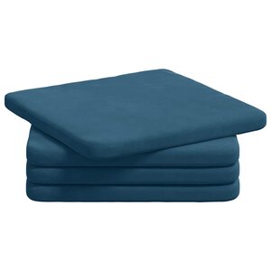 vidaXL Coussins de siège 4 Pièces Bleu 40 x 40 x 3 cm Velours
