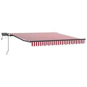vidaXL Auvent Rétractable Rouge et blanc 300 x 250 cm tissu