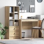 vidaXL Bureau avec tiroir avec étagère 2 Pièces Chêne Sonoma