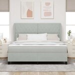 vidaXL Lit à ressorts avec matelas Gris clair 180 x 200 cm Velours