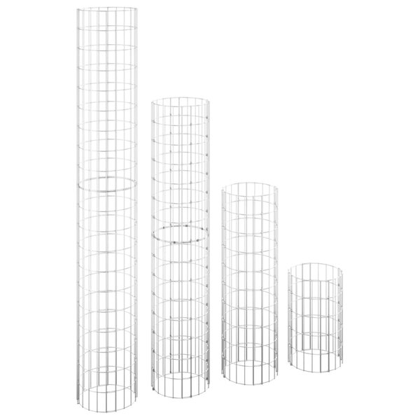 vidaXL Lits surélevés à gabion circulaires 4 Pièces Ø30x50/100/150/200 cm