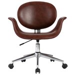 vidaXL Chaise pivotante à manger Marron Similicuir