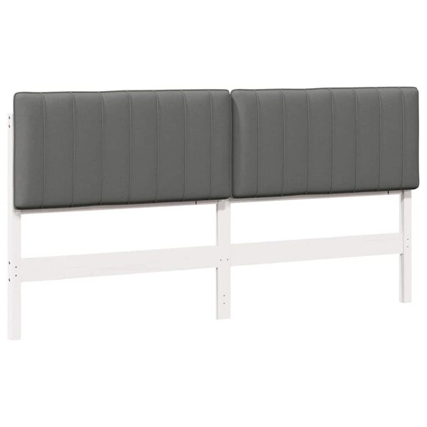 vidaXL Tête de lit capitonnée Blanc et gris clair 180 cm Pin massif
