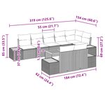 vidaXL Ensemble de canapé de jardin 9 pièces avec coussins - Rattan poly noir et acacia