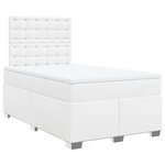 vidaXL Sommier à lattes de lit avec matelas Blanc 120x200cm Similicuir