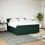 vidaXL Sommier à lattes de lit et matelas Vert foncé 200x200cm Velours