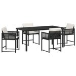 vidaXL Ensemble de salle à manger pour jardin 5 Pièces Noir polyrotin