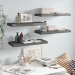 vidaXL Étagère murale flottante 4 Pièces Gris brillant 60x23 5x3 8 cm MDF