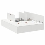 vidaXL Cadre de lit avec rangement avec stockage Blanc 140 x 190 cm