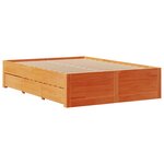 vidaXL Cadre de lit sans matelas avec tiroirs brun cire 160x200 cm pin