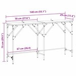 vidaXL Table console Bois ancien 140 x 29 x 75 cm Bois d'ingénierie