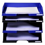 Corbeille À Courrier Combo Maxi À L'italienne Ecoblack - Noir - X 4 - Exacompta