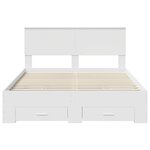 vidaXL Cadre de lit avec tiroir Blanc 140 x 190 cm Bois d'ingénierie