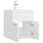 vidaXL Armoire d'évier avec lavabo intégré Blanc Bois d'ingénierie