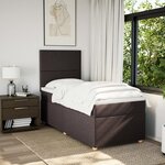 vidaXL Sommier à lattes de lit avec matelas Marron foncé 100x200 cm