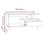 vidaXL Table basse Chêne fumé 90x49x45 cm Bois d'ingénierie
