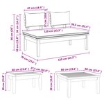 vidaXL Ensemble de banc de jardin 3 Pièces Marron et gris foncé et marron
