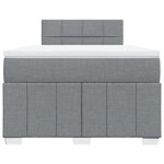 vidaXL Sommier à lattes de lit et matelas gris clair 120x190 cm tissu