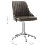 vidaXL Chaises pivotantes à manger lot de 2 gris foncé velours