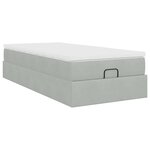 vidaXL Cadre de lit ottoman avec matelas gris clair 80x200 cm velours