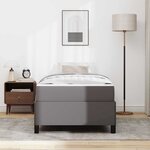 vidaXL Cadre de lit avec matelas Gris 100 x 200 cm Faux cuir