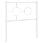 vidaXL Tête de lit métal blanc 80 cm