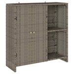 vidaXL Armoire de rangement avec étagère Gris 100 x 36 x 102 cm Rotin