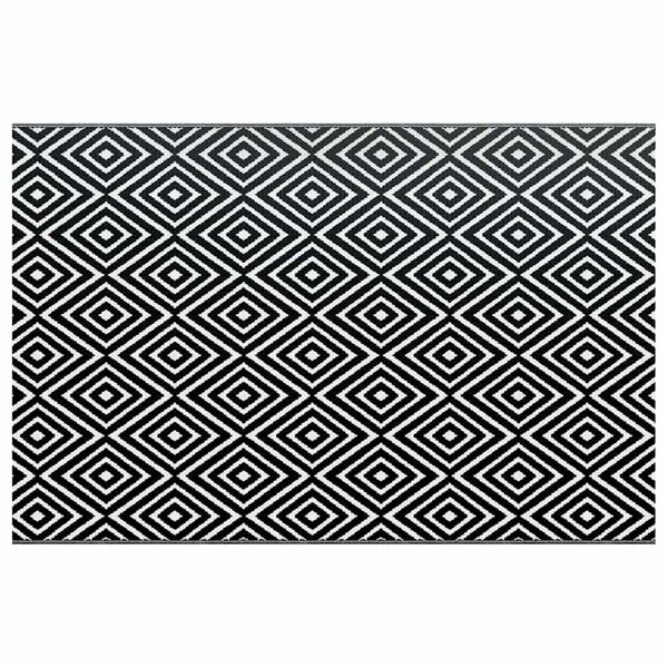vidaXL Tapis d'extérieur ARAKIL Blanc et noir 190x290 cm PP