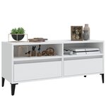 vidaXL Meuble TV blanc 100x34 5x44 5 cm bois d'ingénierie