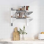 vidaXL Étagère murale à 2 niveaux 50x30x48 cm argenté acier inoxydable