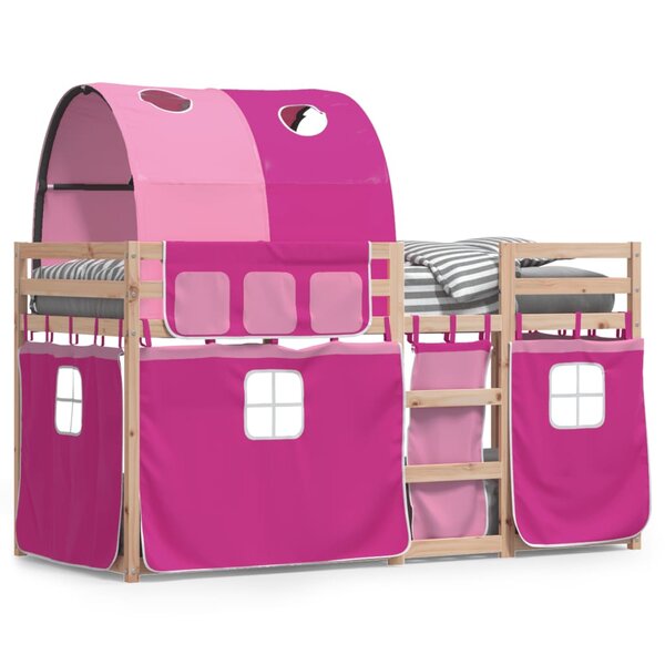 vidaXL Lit superposé sans matelas rose 80x200 cm bois de pin massif