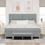 vidaXL Lit à ressorts avec matelas Gris clair 180 x 200 cm tissu