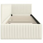 vidaXL Cadre de lit d'angle Crème 80 cm x 200 cm tissu