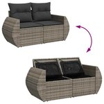 vidaXL Salon de jardin 5 Pièces avec coussins gris résine tressée