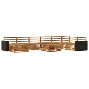 vidaXL Ensemble de canapés d'extérieur 9 pc Naturel
