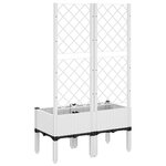 vidaXL Jardinière avec treillis blanc 80x40x142 cm PP