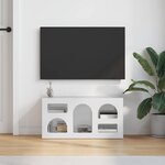vidaXL Meuble TV Blanc brillant 80 x 35 x 40 cm Bois d'ingénierie