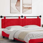 vidaXL Tête de lit suspendue Avec lumière LED Rouge Simili cuir