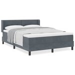Lit Box Spring vidaXL avec Matelas Gris Foncé 140x200 cm Velours