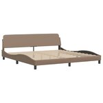 vidaXL Cadre de lit avec lumières LED cappuccino 200x200 cm similicuir