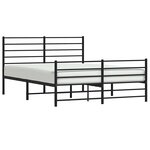 vidaXL Cadre de lit métal sans matelas avec pied de lit noir 120x200cm